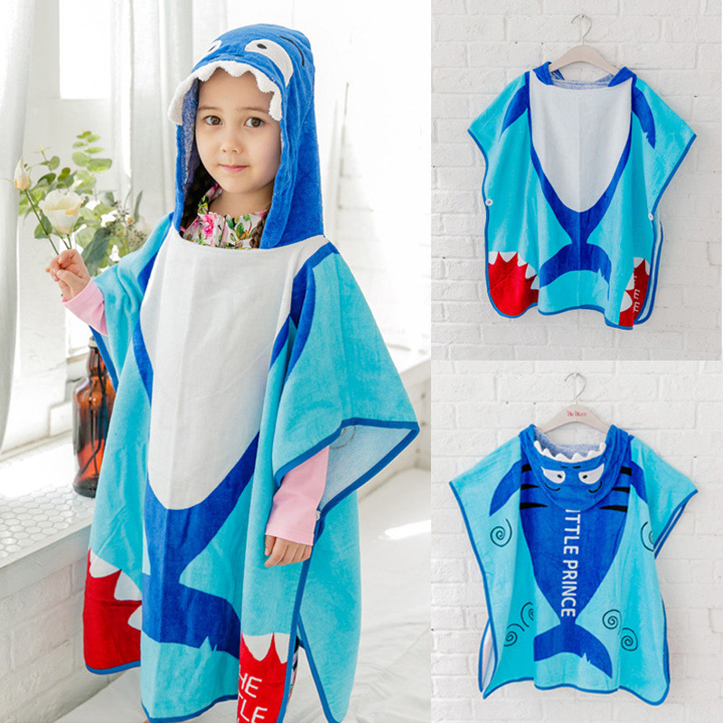 Cotton Cartoon Cloak Children'S Hooded Bathrobe For Beach