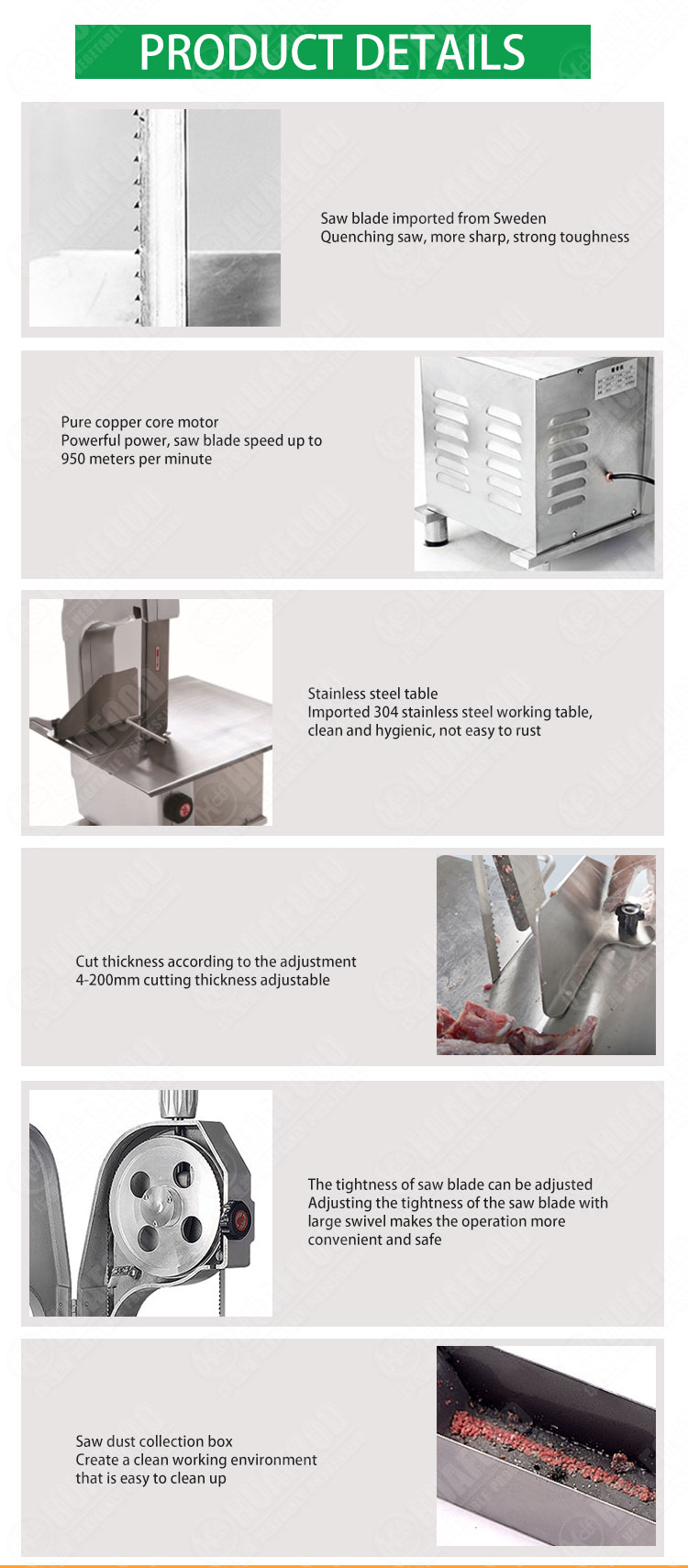 Fully Automatic Kitchen Bone Meat Saw Cutter For Sale