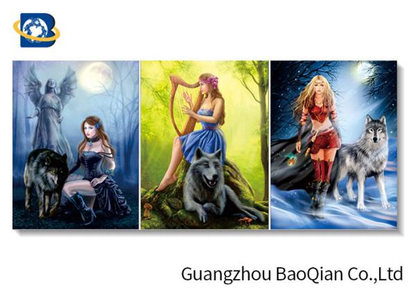 Buatiful Girl / Animal Print Lenticular , 3D Lenticular Pictures Changing