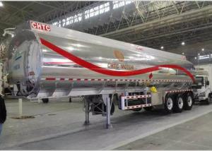 Quality Oil Carrying Semi Trailer Truck , 55 Tons 60cbm Mn Steel Oil Tanker Truck wholesale