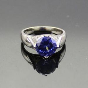 Quality Sterling Silver Round Purple Amethyst Cubic Zirconia Ring(F39) wholesale