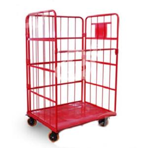 Quality Powder Coated Steel Roll Container Steel Foldable Roll Cage 52.5kg Net Weight wholesale