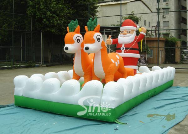 Outside Christmas Inflatables Jingle Bells / Father And Reindeers Running