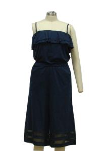 Quality Summer Sleeveless Ladies Casual Jumpsuits Two Big Ruffle Bottom Romper wholesale