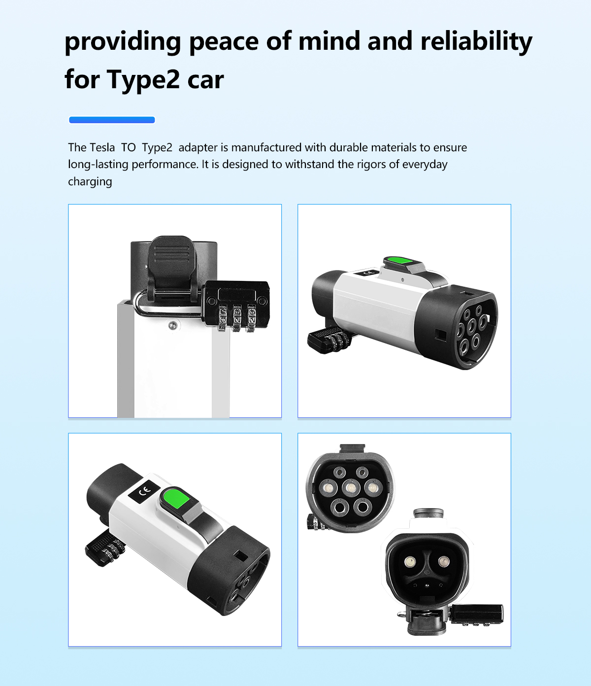 Rated voltage 220V Black NACS Condition 7KW 32A Tesla EV Charging Adapter for Type2 Inlet Electric Vehicles tesla