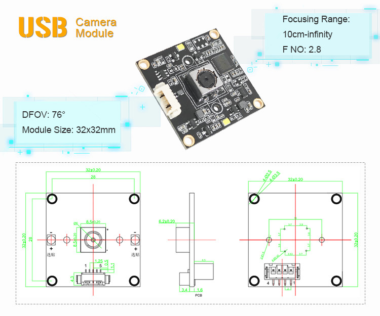 REACH USB Camera Module 5MP OV5648 Auto Focus AF CMOS MJPEG UVC HD Board