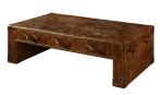 Office Vintage Style Side Coffee Table Full Genuine Leather 1.5M Length 0.595CBM