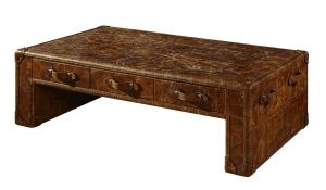 Quality Office Vintage Style Side Coffee Table Full Genuine Leather 1.5M Length 0.595CBM Volume wholesale