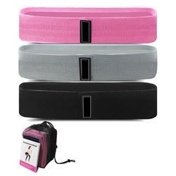 Quality Slipfree 86*8cm Workout Fabric Resistance Bands Hip Loop 3pcs wholesale