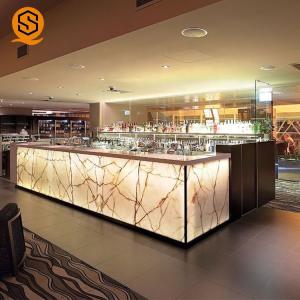 Quality Multiple Colors LED Wine Bar Counter Non Porous Environmentally Friendly wholesale