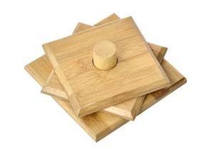 Quality Square Cup Bamboo Drink Coasters Set Customized Souvenir Gift wholesale