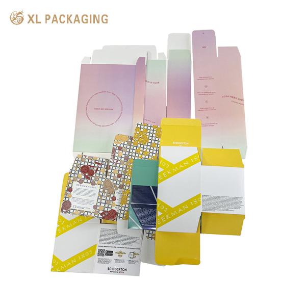 Pink Gradient Color Card Paper Box For Skin Care Essential Oil Holding Cardboard