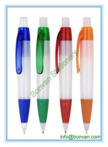 Quality plastic transparent ball pen, transparent body plastic pen wholesale