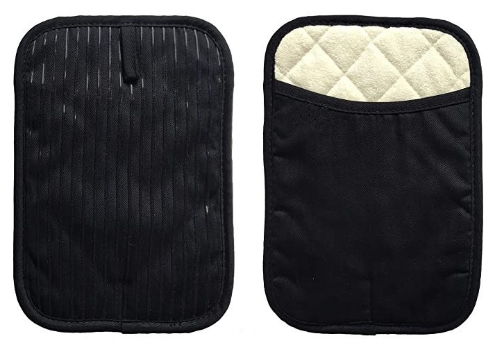 Terry Cloth Lining Cotton Non Slip Silicone Strip Pot Holders With Pocket