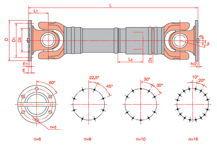 SWC490 Cardan shaft/Drive shaft for lifting /steel rolling machinery heavy-duty machinery