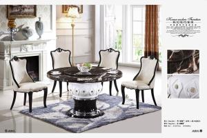 Quality club 8 persons round dining marble table with Lazy Susan wholesale