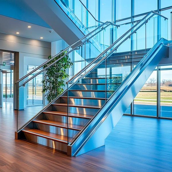 Polished SSS Stainless Steel Handrails with 6-12mm Side Steel Thickness for