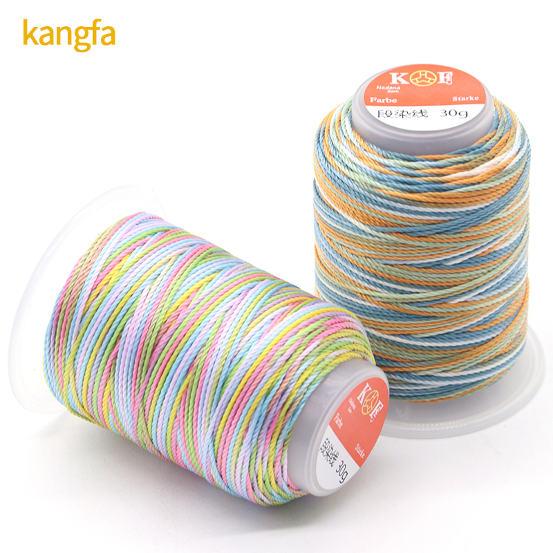 30g 15ply Spun Polyester Thread for High Tenacity Rainbow Weaving Crafts from Supply
