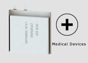Quality 3V 3000mAh CP505050 Lithium Pouch Battery wholesale
