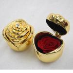 Preserved rose flower rose ring box ring boxes jewellery metal rose ring box