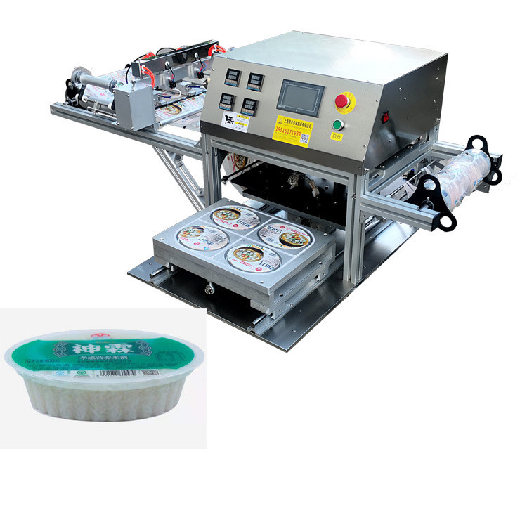 Semi Auto 1.5KW Rectangle Tray Sealing Machine For Seafood