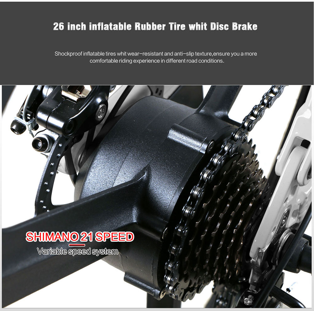 Samebike 26 Inch Folding Electric Bike LO26 With 10.4Ah Lithium Battery