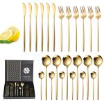 24 Pcs Cutlery Set Quality Gold Finish