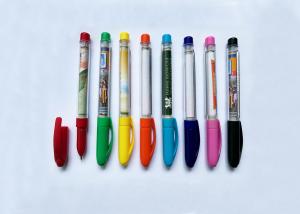 Quality Transparent plastic banner gel ink pen in red or blue with 180mmX68mm size color-full banner printing for promotion wholesale