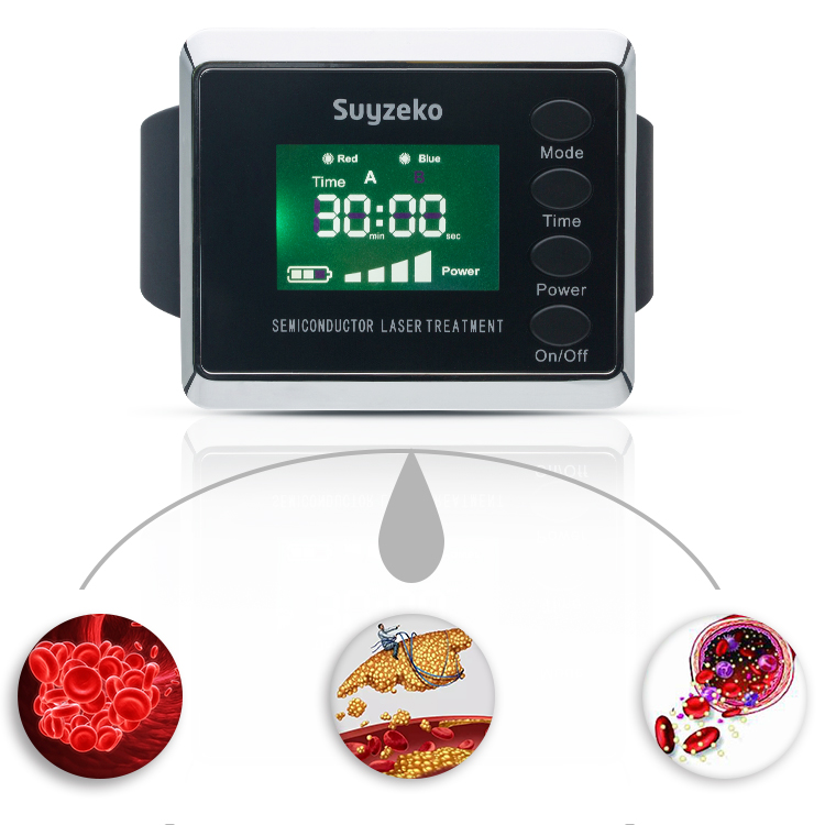SSCH / Suyzeko Red Blue 450nm 660nm Laser Watch Diabetes Blood Viscosity Improving