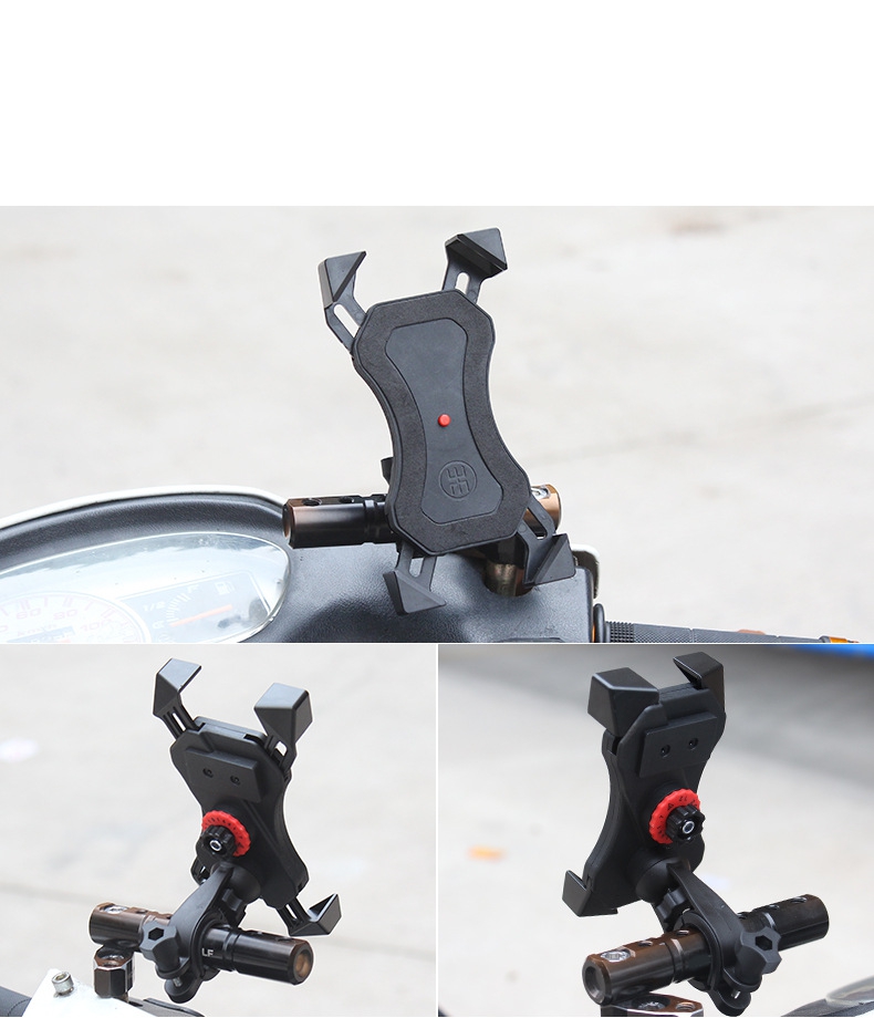 4" To 6.5" Motorcycle Phone Holder ABS Rear Mirror Handlebar Stand