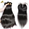 Buy cheap Unprocessed 3 Bundles Virgin Hair Human Bundles Natural Color With Closure from wholesalers