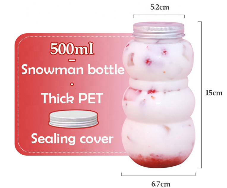 100% BPA Free 12 Oz Juice Milk Tea Bottles With Caps Crack Resistant