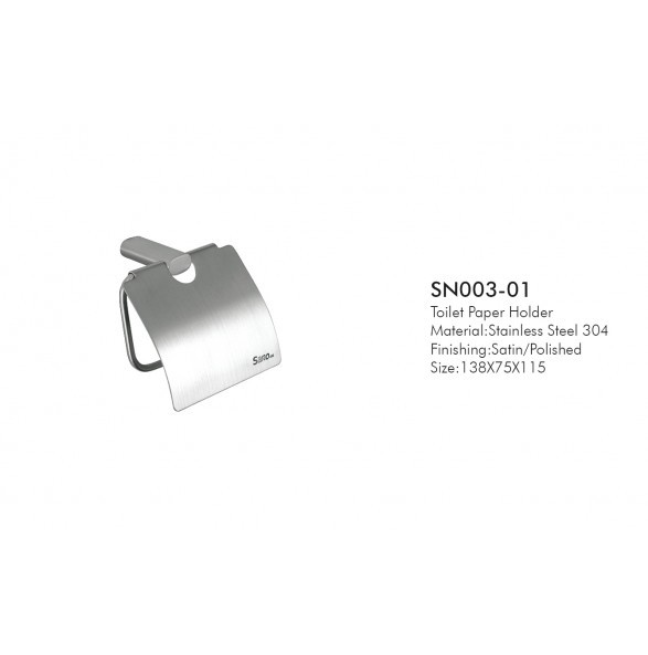 RustProof Toilet Paper Holder With Cover Stainless Steel 304 Brushed Silver