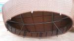 Luxury Comfortable Roofed Cane Daybed , Wicker Garden Oval Daybed