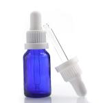 Massage Oil 15ml Glass Boston Round Bottles With Dropper Cap Blue Color