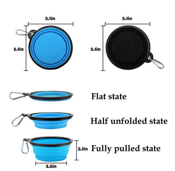Dog Slow Feeder Dog Bowl Water Travel Portable Dog Bowl 350ml 1000ml