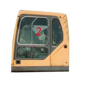 Quality EC210B Excavator Door Window Replacement Left Door Position No.2 Custom Tempered Glass wholesale