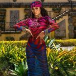 Round Neck Long Sleeve Sexy Women Dresses Polynesian Ethnic Floral
