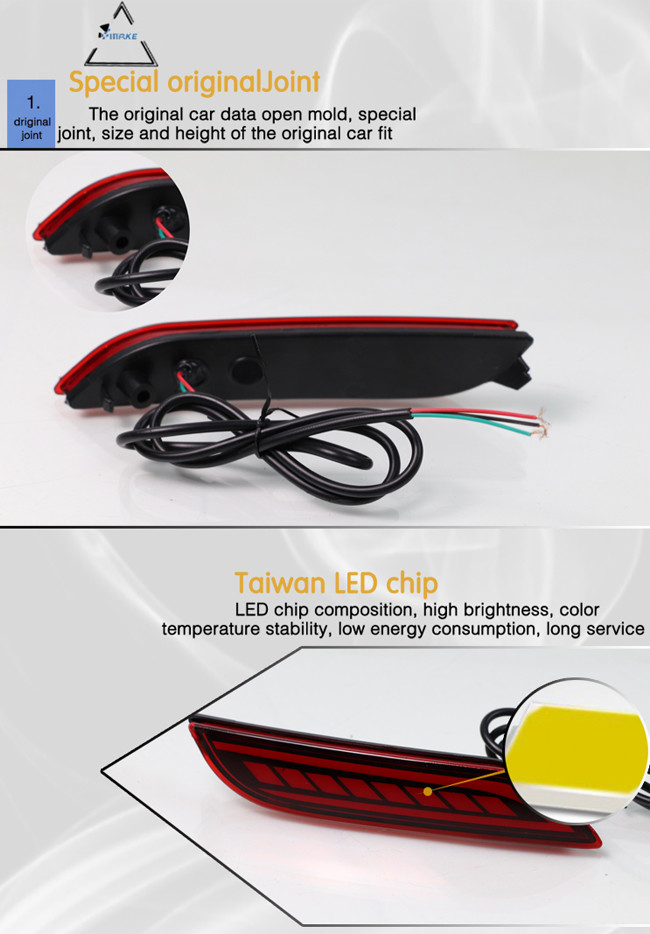 Bumper Car Tail Lights Rear Fog Lamp For Toyota Camry Flood LED Beam