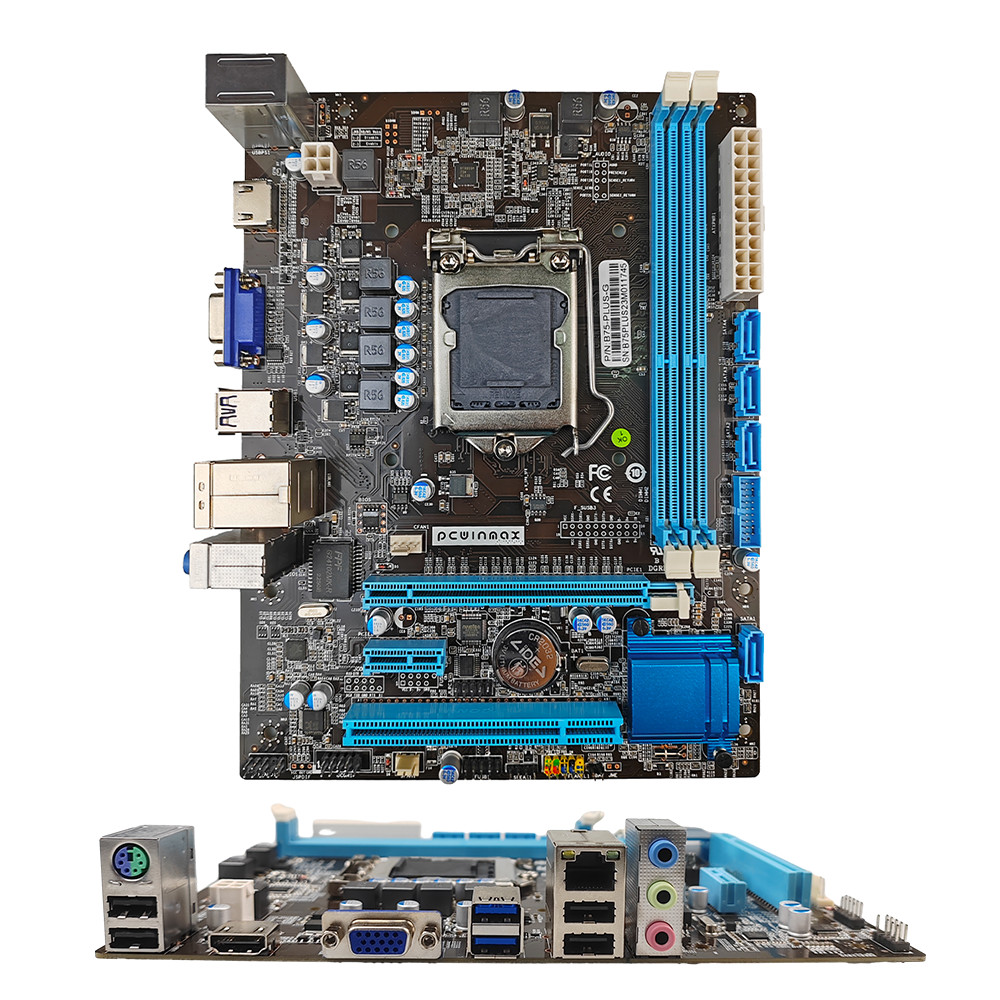 PCWINMAX B75 LGA 1155 Desktop Gaming Motherboard DDR3 USB 3.0 M.2 VGA HD Port B75 Chipset Mainboard for Desktop