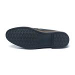 Customized Logo Lace Up Navy Blue Leather Dress Shoes