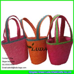 Quality LUDA small kids beach handbag fashion wheat straw beach bag 2012 wholesale