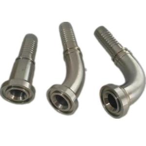 Quality SAE Stainless Steel Hydraulic Crimping Hose Flange Fitting 45 Elbow Pipe Adapter wholesale