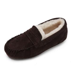 Quality Warm Low Heel Round Toe Velvet Cotton Plush One Step Shoes for Commuter wholesale