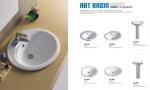 Bathroom suite floor standing pedestal wash basin
