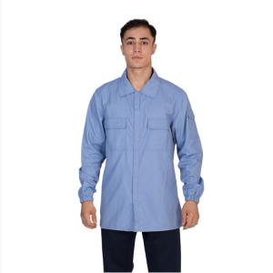 Quality CN88/12 FR Work Shirt 7.5oz Twill Long Sleeve Button Up Uniform Shirt NFPA2112 wholesale
