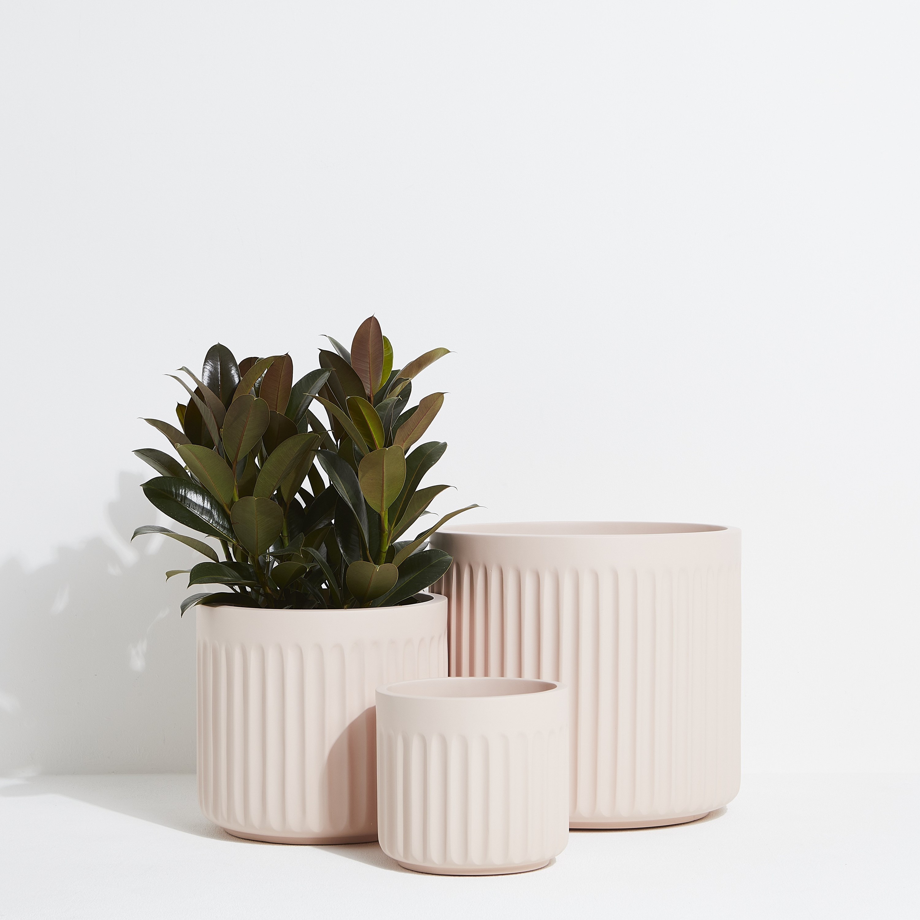 Garden Fiberglass Flower Pots Resin Planter In Black White Color