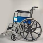 Weight Limit 100KGS Folding Steel Wheelchair For Disabled