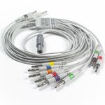 Welch Allyn RE-PC-AHA-BAN SE-PRO-600 EKG Cable And Leadwires 14 Pin IEC Banana 4