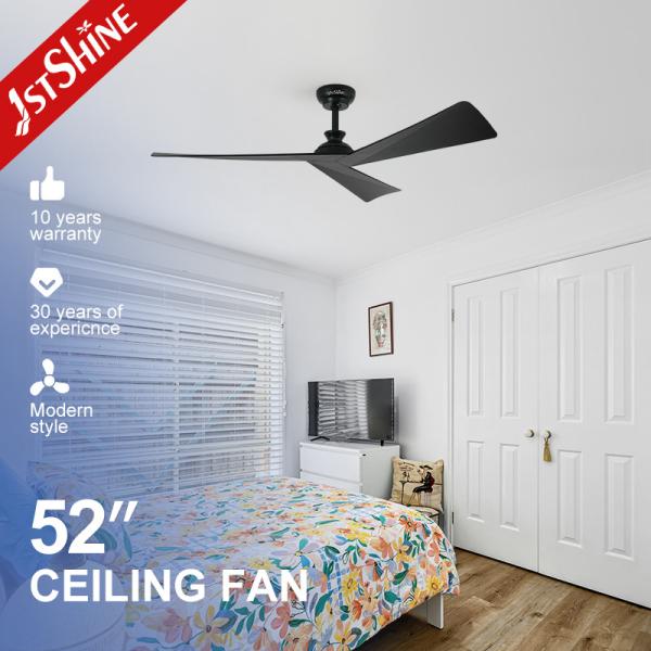 Black Finish DC Motor 5 Speeds Remote Control 3 ABS Blades Ceiling Fan Without